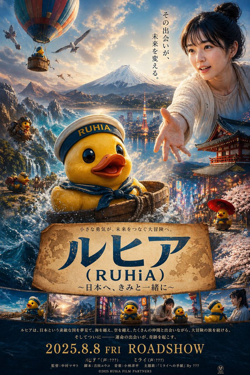 GPT Image 2 rubber duck boy movie poster sample