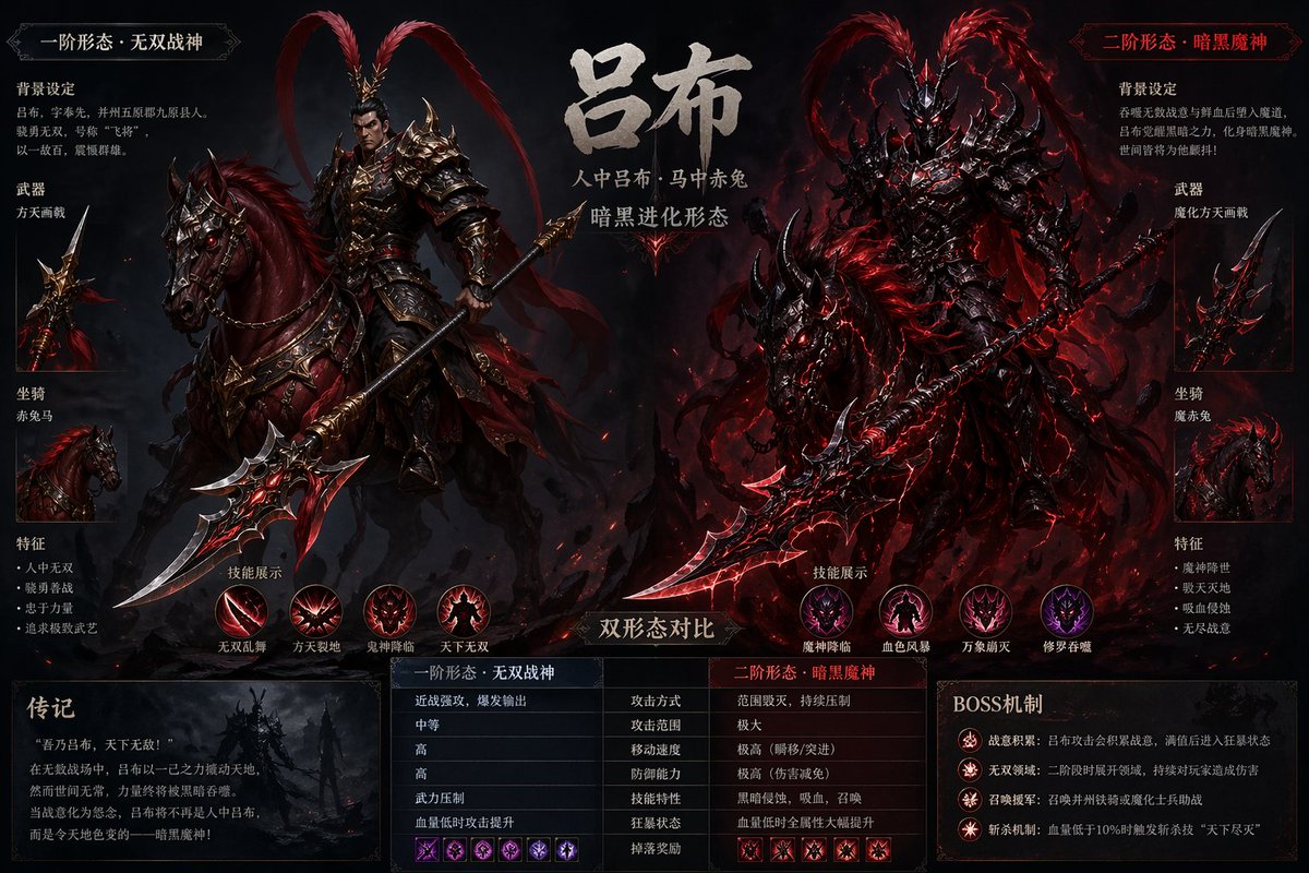 GPT Image 2 Lu Bu boss design sheet sample
