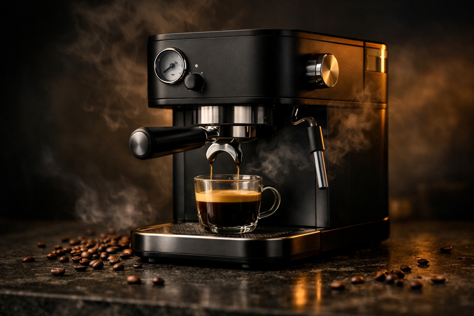 Exemple comparatif GPT Image 1.5 : machine à expresso premium