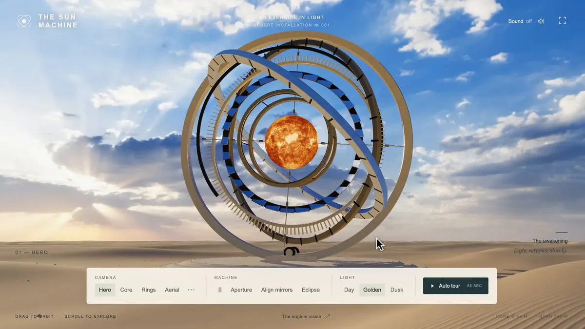 Una máquina solar interactiva — vista previa de la comunidad de @pankajkumar_dev