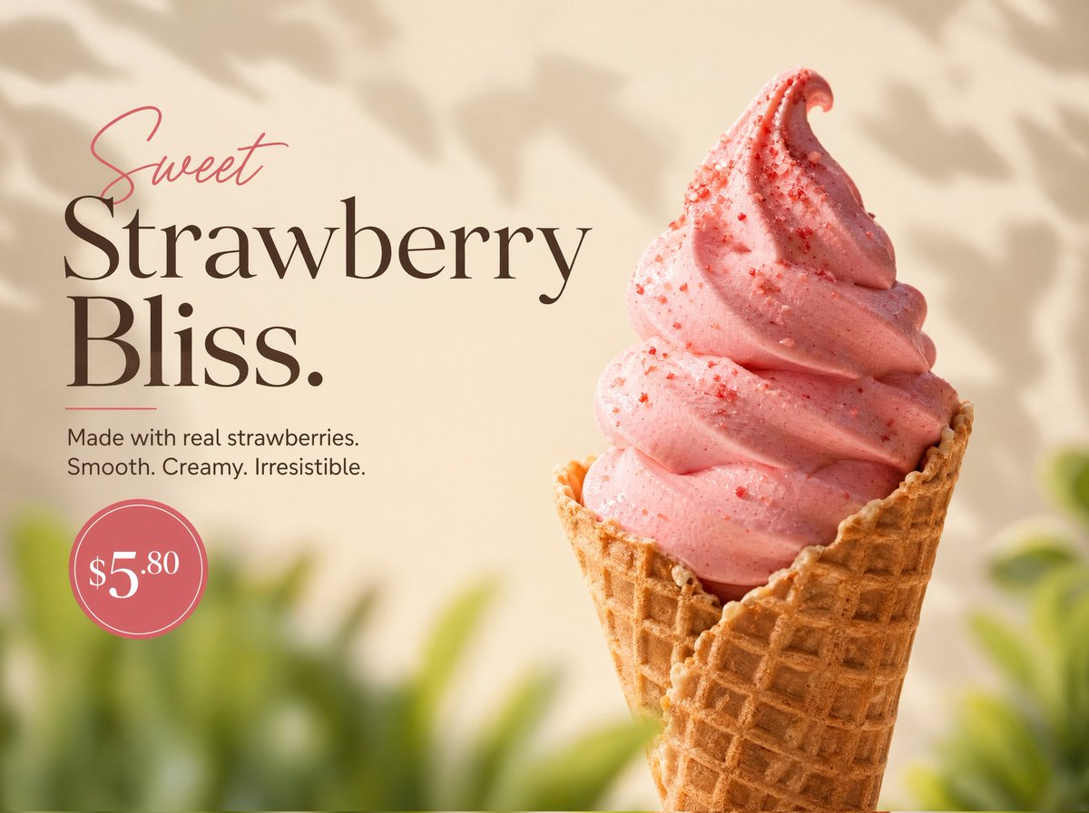 GPT Image 2 strawberry soft serve product photography sample