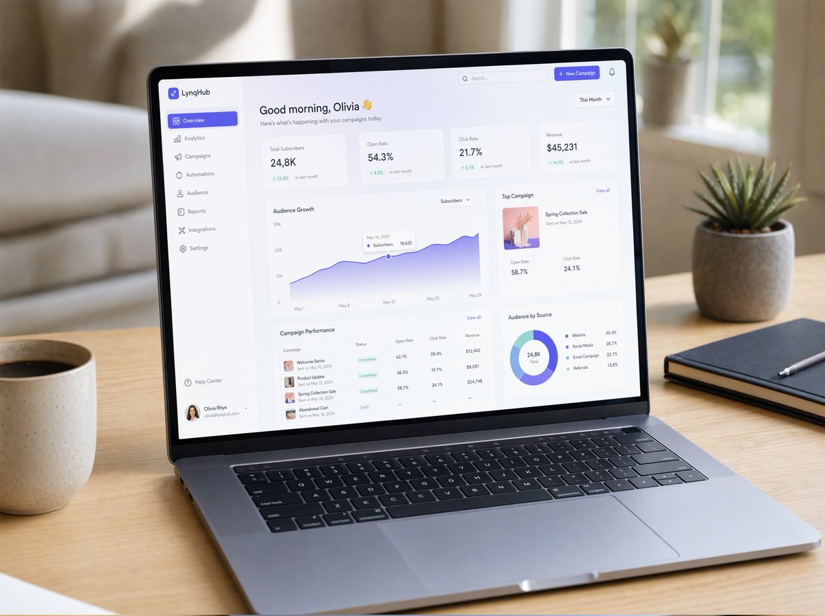GPT Image 2 SaaS dashboard laptop mockup sample