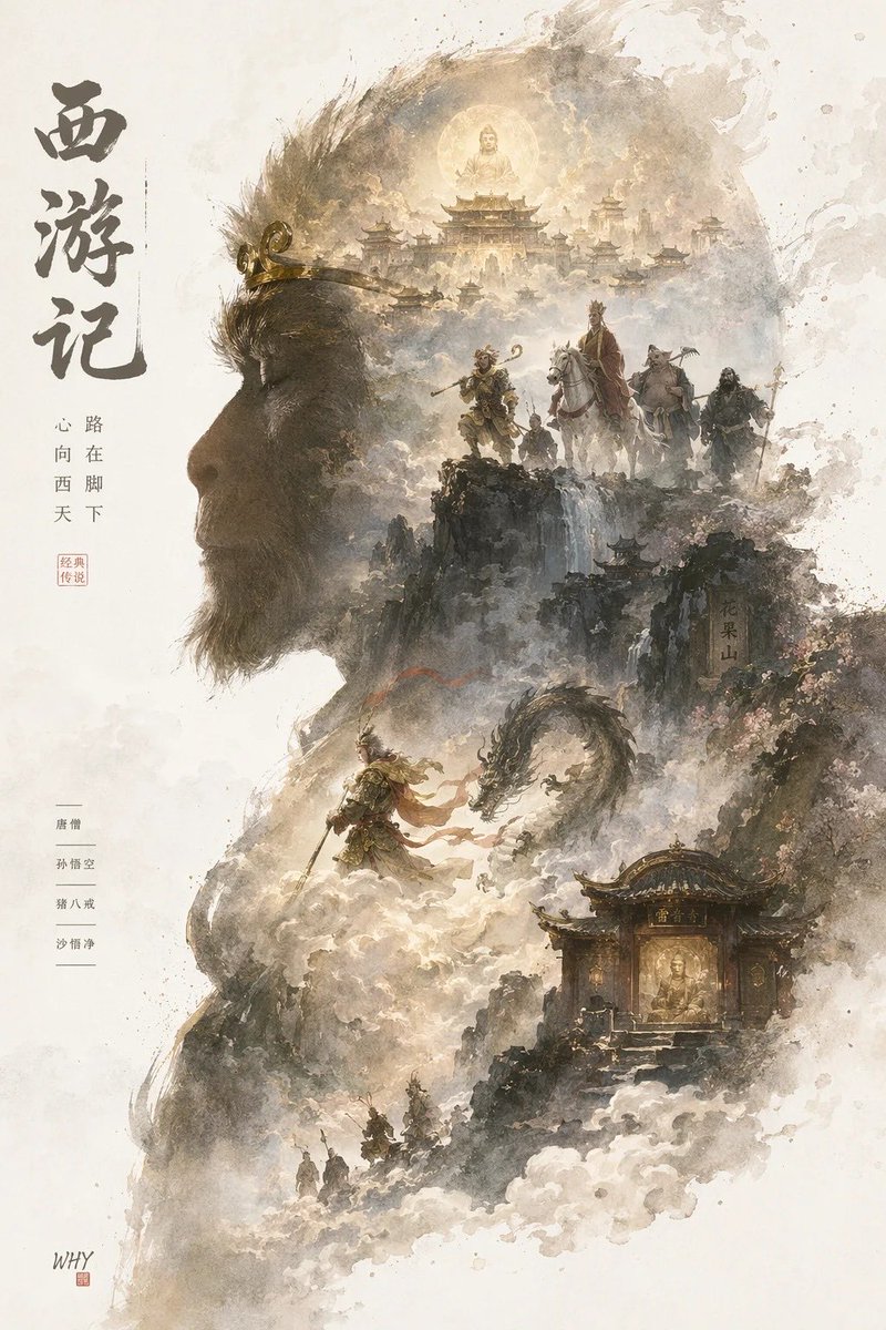 GPT Image 2 epic silhouette world poster sample