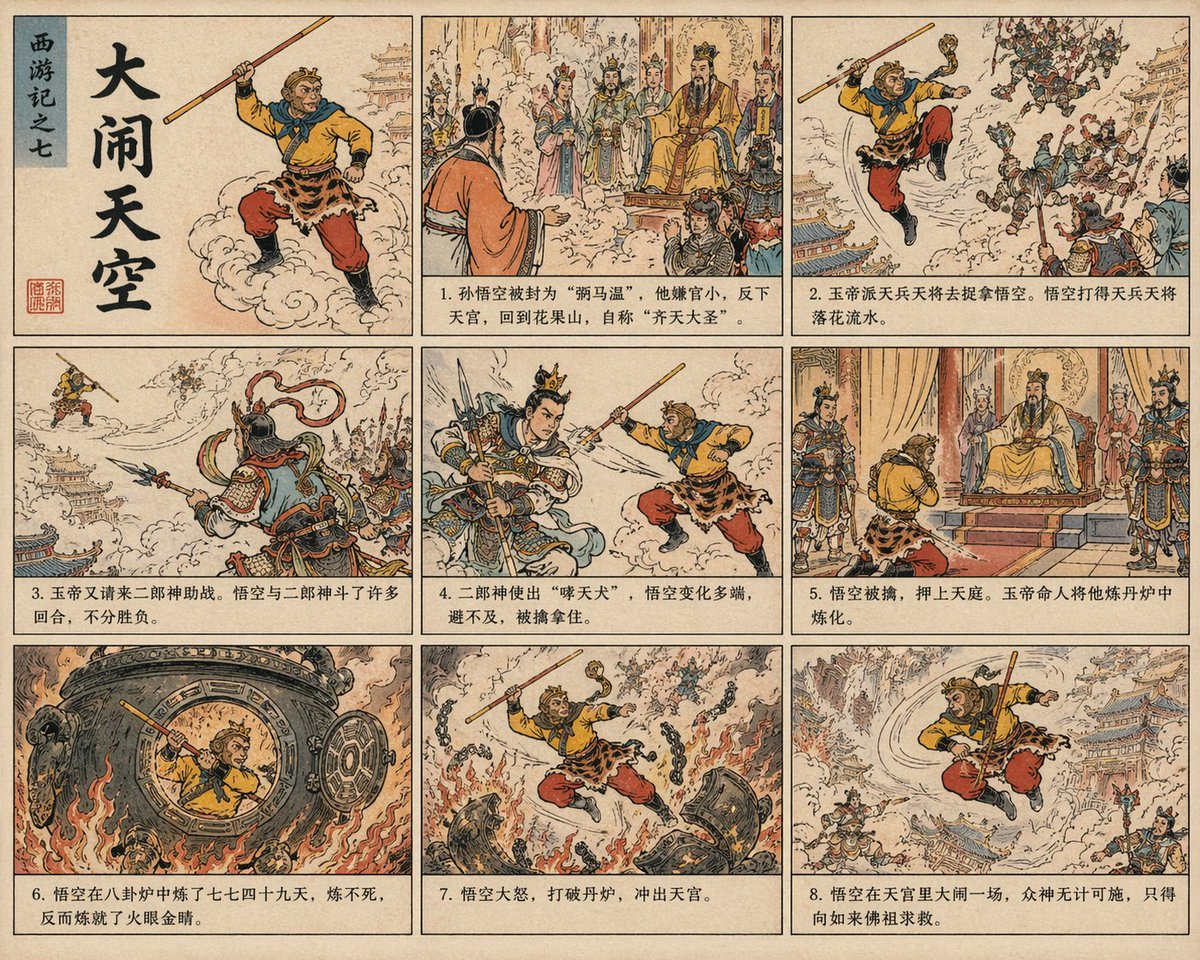 GPT Image 2 Journey to the West Chinese comic sample