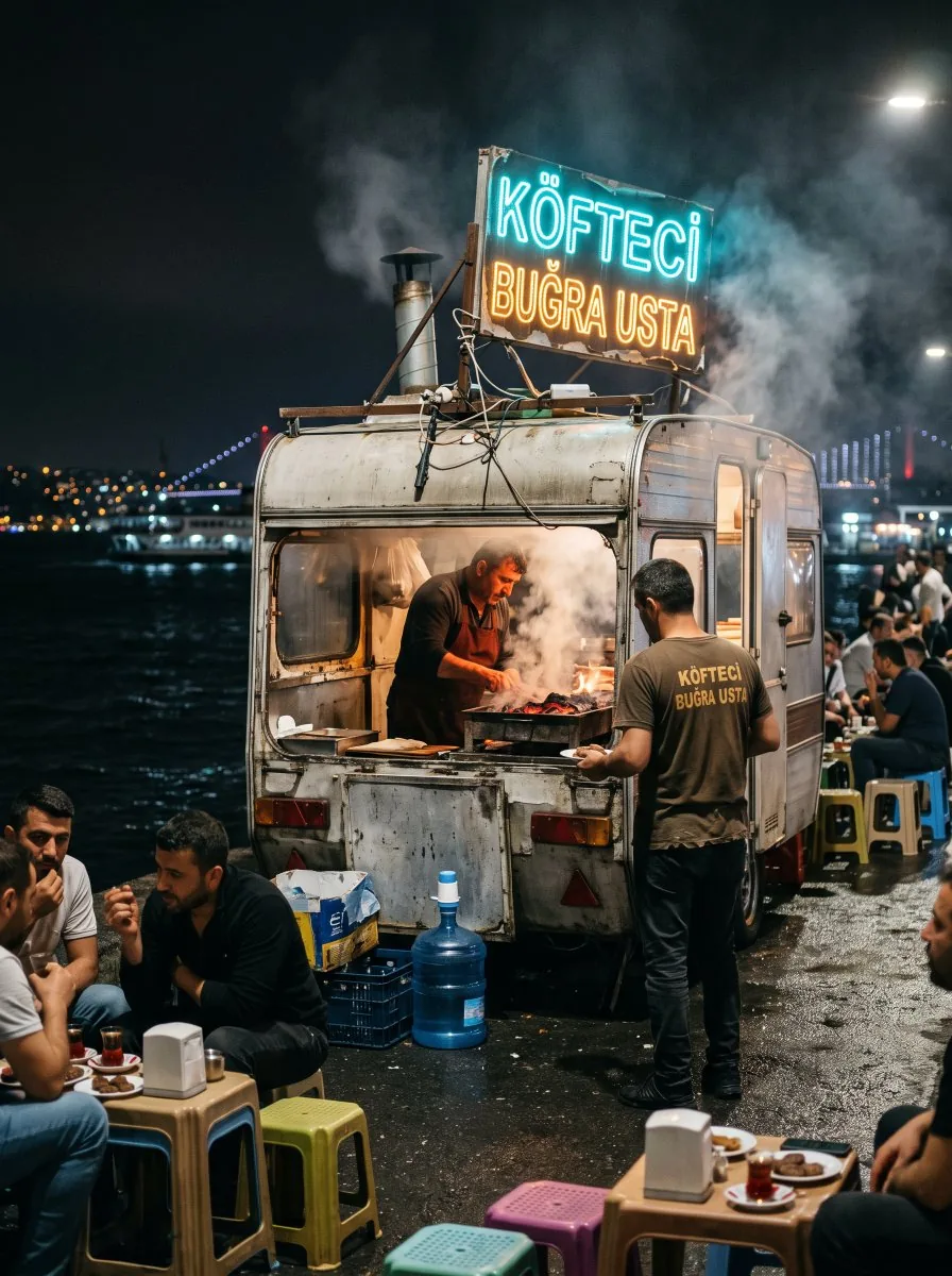 Istanbul waterfront food stall · 1