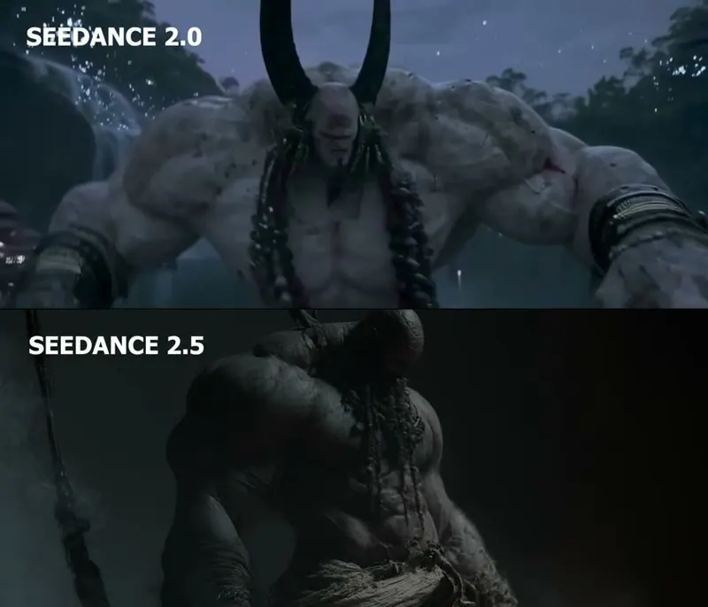 Giant Versus Dragon Over the Lake video workflow example, not verified as Seedance 2.5 API output