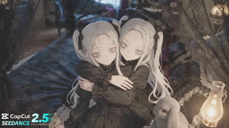 Gothic Twins Previz-Driven POV video workflow example, not verified as Seedance 2.5 API output