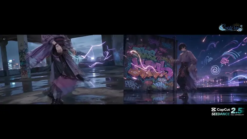 Graffiti Street MV with Randomised Scenes video workflow example, not verified as Seedance 2.5 API output