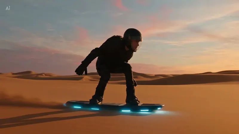 Hoverboard Desert Video Continuation video workflow example, not verified as Seedance 2.5 API output