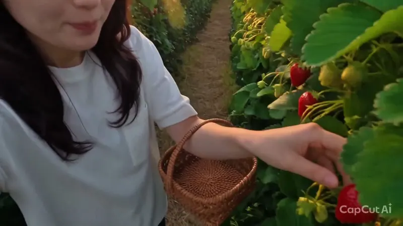 Japanese Strawberry Farm Selfie Vlog video workflow example, not verified as Seedance 2.5 API output