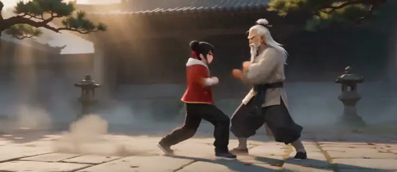 Kung Fu Battle with Ambient Audio Only video workflow example, not verified as Seedance 2.5 API output