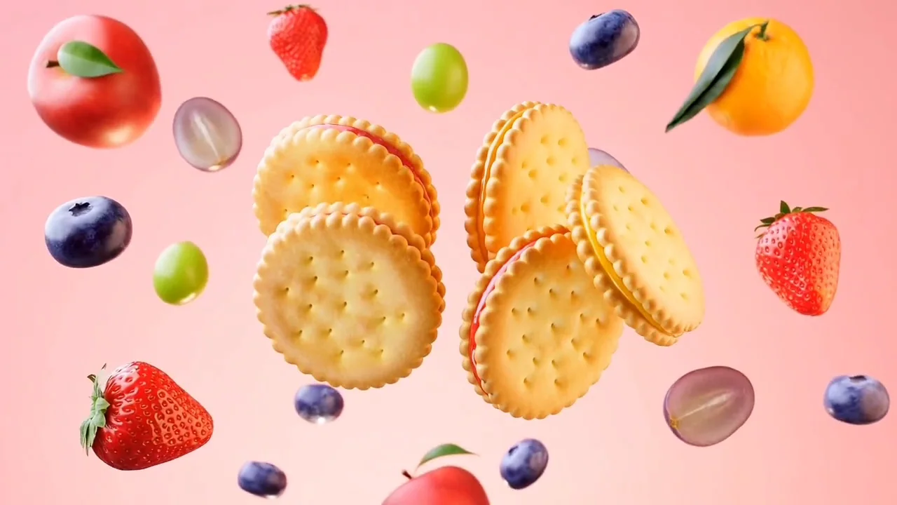 Fruit Biscuit Product Ad official Seedance 2.5 showcase clip from the launch materials