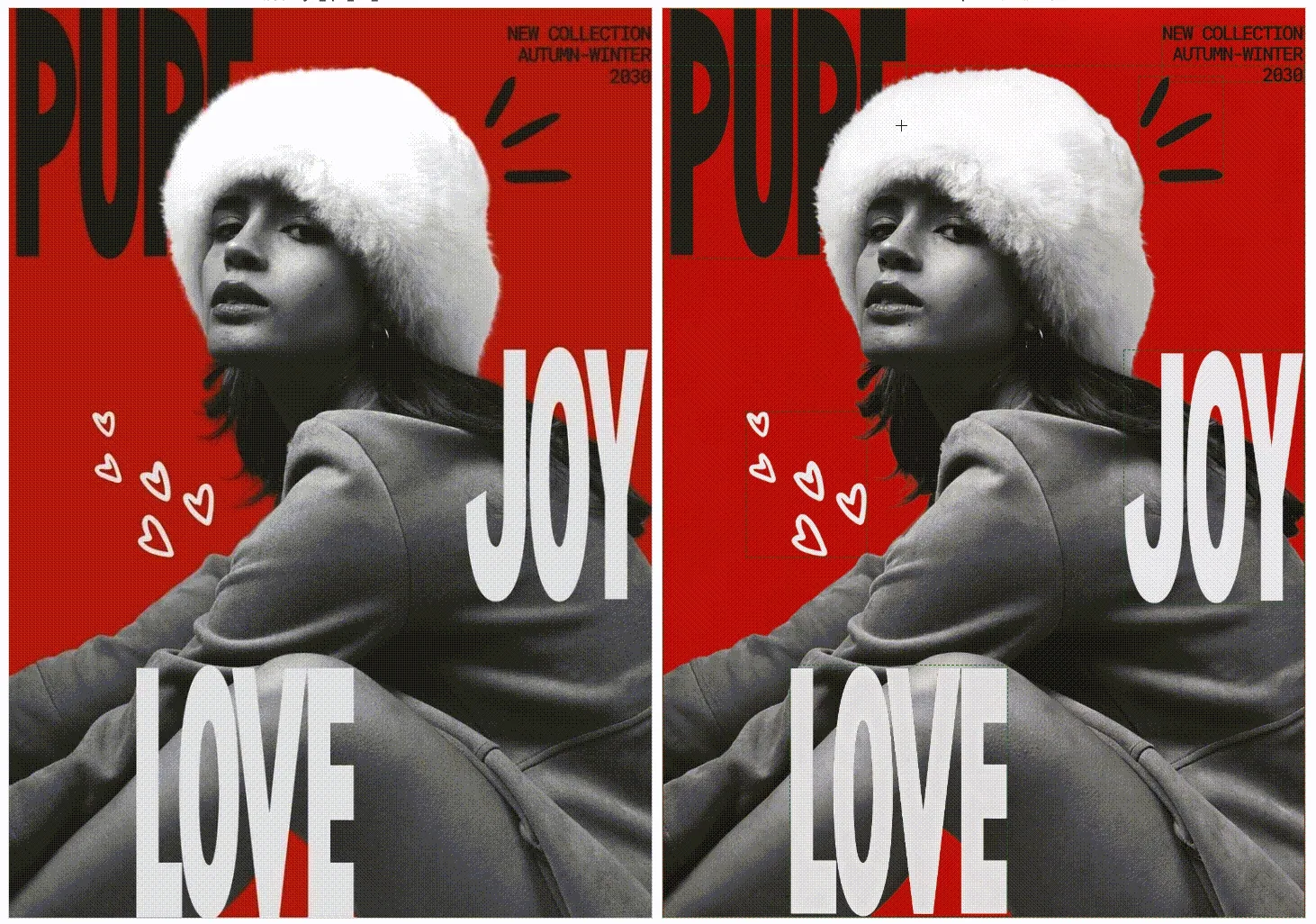 Seedream 5.0 Pro fashion poster layer separation example