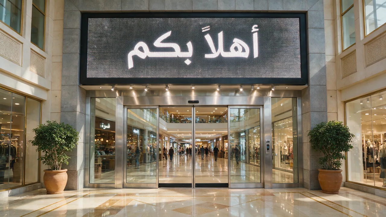 Seedream 5.0 Pro Arabic welcome sign text rendering example