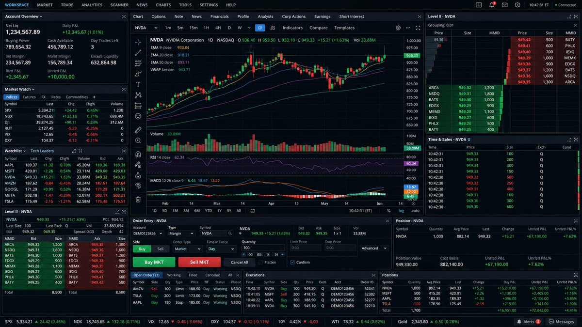 Trading Terminal Interface